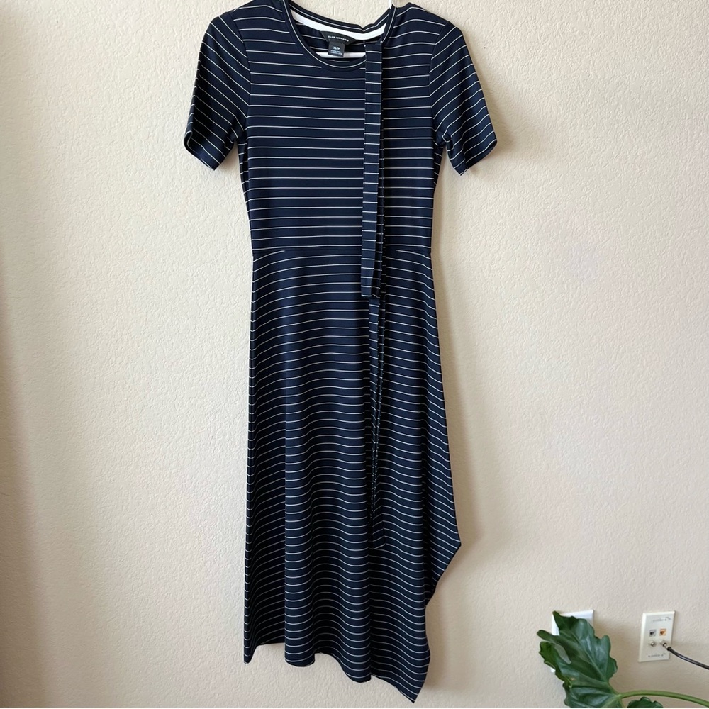 NWOT Club Monaco navy maxi dress w asymmetrical hem